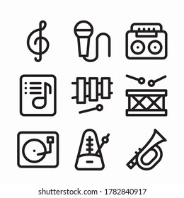 Simple Set Music Vector line Icons