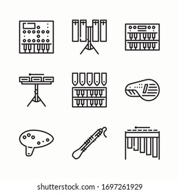 Simple Set Musical Instrument Vector line Icons.Editable stroke