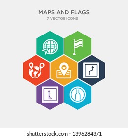 Simple Set Of Narrow Two Lanes, Road Joining, Right Reverse Curve, Placeholder Point Icons, Contains Such As Icons Earth Gobe, Pole, Arrow On Globe And More. 64x64 Pixel Perfect. Infographics Vector