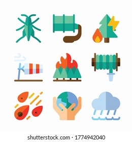 Simple Set Natural Disaster Vector Color Icons. Color with Editable stroke