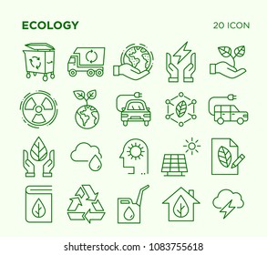 Simple Set of nature and ecology. Vector Line Icons. Editable Stroke. Pixel Perfect.