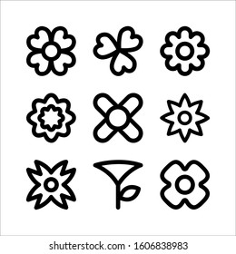 Simple set of nature related outline icons