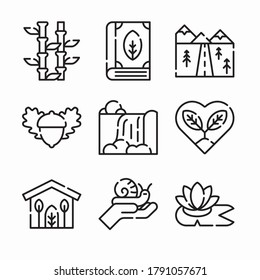 Simple Set Nature Vector line Icons