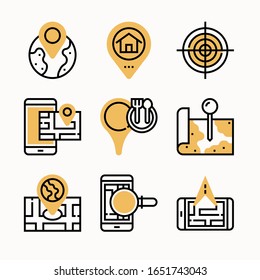 simple set Navigation Color icons Pack vector