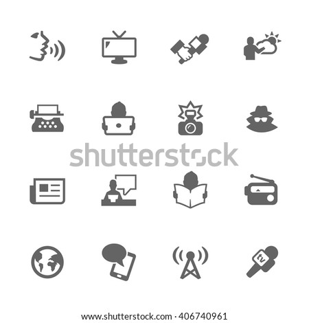 Simple Set of News Related Vector Icons. Contains Such Icons as Reporter, Agent, Interview, Radio, Voice, News paper and More.
