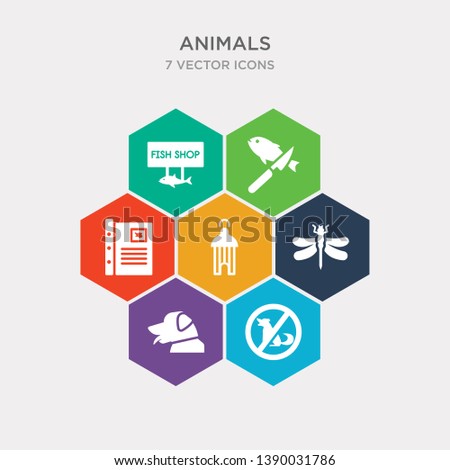 simple set of no dogs, dog head, dragon fly, cage icons, contains such as icons medic folder, fish and knife, fish shop and more. 64x64 pixel perfect. infographics vector