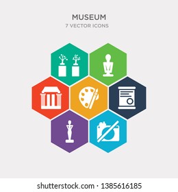 simple set of no photo, statue, paper scroll, palette icons, contains such as icons antic architecture, bust, botanical and more. 64x64 pixel perfect. infographics vector