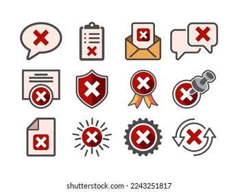 Einfache Menge an nicht genehmigten ähnlichen flachen Vektorsymbols.