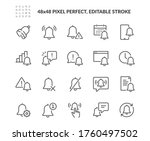 Simple Set of Notification Related Vector Line Icons. Contains such Icons as Mute, Notice, Notification Bell and more. Editable Stroke. 48x48 Pixel Perfect.
