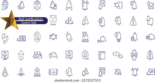 Simple Set of Notification Related Vector Line Icons