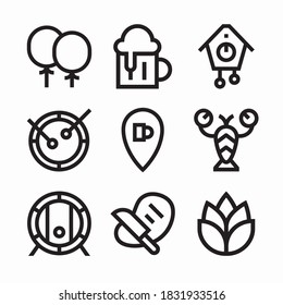 Simple Set October Fest Vector line Icons. Line with Editable stroke