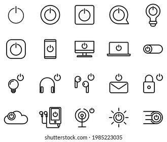 Simple set of off icons vector on white background.
