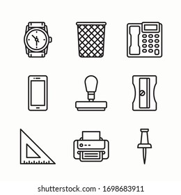 Simple Set Office Element Vector line Icons. Line with Editable stroke