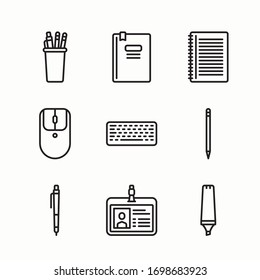 Simple Set Office Element Vector line Icons. Line with Editable stroke