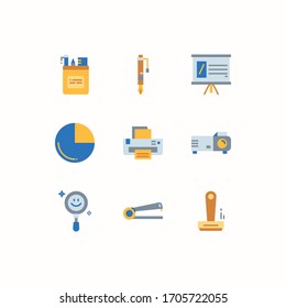 Simple Set of Office Elements Related Vector Flat Icons