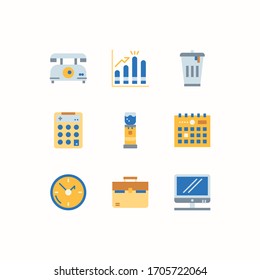 Simple Set of Office Elements Related Vector Flat Icons
