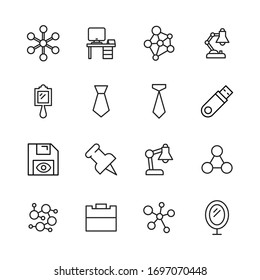 Simple set of office icons in trendy line style. Modern vector symbols, isolated on a white background. Linear pictogram pack. Line icons collection for web apps and mobile concept.