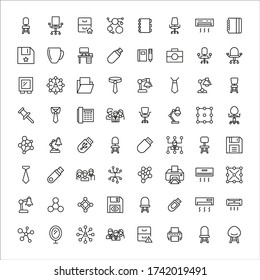 Conjunto simple de iconos de oficina en estilo de línea de moda. Símbolos vectoriales modernos, aislados en un fondo blanco. Envase para pictogramas lineales. Colección de iconos de línea para aplicaciones web y concepto móvil.