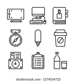 Simple Set of Office Related Vector Line Icons. Contains such Icons as Business Meeting, Workplace, Office Building, Reception Desk and more.