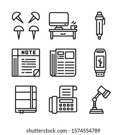 Simple Set of Office Related Vector Line Icons. Contains such Icons as Business Meeting, Workplace, Office Building, Reception Desk and more.