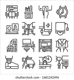 Simple Set of Office Related Vector Line Icons