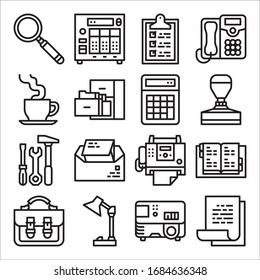 Simple Set of Office Related Vector Line Icons