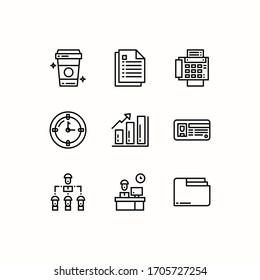 Simple Set of Office Related Vector Line Icons