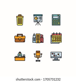 Simple Set of Office Related Vector Color Icons