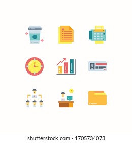 Simple Set of Office Related Vector Flat Icons