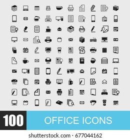 Simple Set of Office Related Vector Line Icons. Contains such Icons as Mail, Document, Date, Phone, Printer, Work, Folder, Time and more.