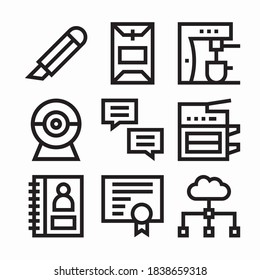 Simple Set Office Vector line Icons. Line with Editable stroke
