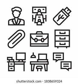 Simple Set Office Vector line Icons. Line with Editable stroke
