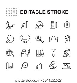 Simple Set  of Office Work Related Vector Line Icons.