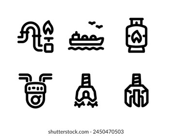 Simple Set of Oil and Gas Related Vector Line Icons. Contains Icons as Pipeline, Oil Tanker, Gas Cylinder and more.