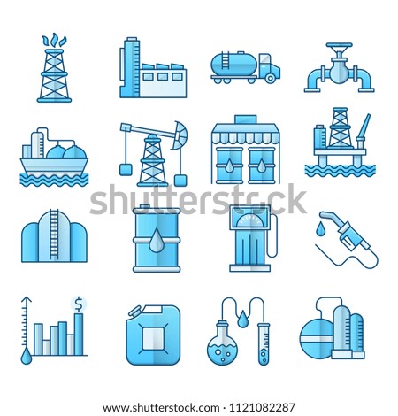 Simple Set Oil industry Flat Icons for Website and Mobile Apps. Contains such Icons as Chemical analysis,drilling rig,Fuel,Gas station,JerryCan  .Vector illustration.