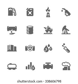 Simple Set of Oil Related Vector Icons. Contains such icons as rig, oil barrel, tube, flame and more. Modern vector pictogram collection.