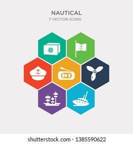 simple set of oil tanker ship, old galleon, propeller, rubber raft icons, contains such as icons sailor cap, sea flag, sea package and more. 64x64 pixel perfect. infographics vector