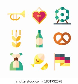 Simple Set Oktober Fest Vector Color Icons. Color with Editable stroke