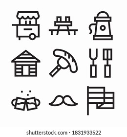 Simple Set OkOctober Fest Vector línea Icons. Línea con trazo editable