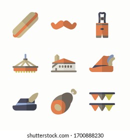 Simple Set Oktoberfest Vector Color Icons. Color with Editable stroke