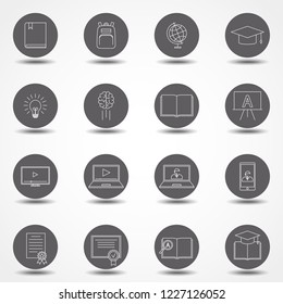 Simple Set of online education Related Vector Line Icons. Thin line vector icons for website design and development, app development. Flat line vector illustration