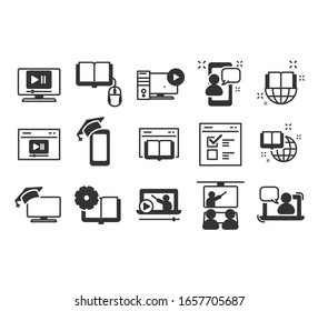 Simple Set of Online Education Related Vector Line Icons. 