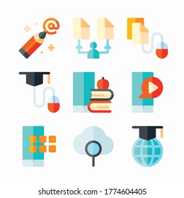 Simple Set Online Learning Vector Color Icons