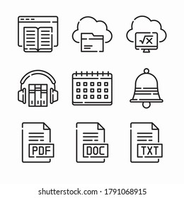 Simple Set Online Learning Vector line Icons