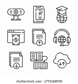 Simple Set Online Learning Vector line Icons