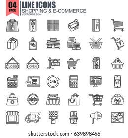 Simple set of online shopping line icons vector design. Contains such as mobile shop, payment, e-commerce, delivery and more. Pixel Perfect. Can be used for websites, infographics, mobile apps.