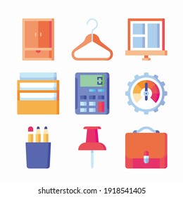 Simple Set Organization Vector Color Icons. Color with Editable stroke