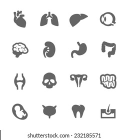 Simple Set of Organs Related Vector Icons for Your Design.