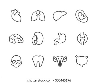 Simple Set of Organs Related Vector Icons for Your Design.