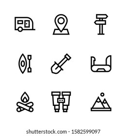 Simple Set of Outdoor Related Vector Line Icons.